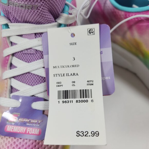 NWT S Sport By Skechers Girls Ilara Tie Dye Performance Sneakers 85073466 3 - Picture 11 of 16